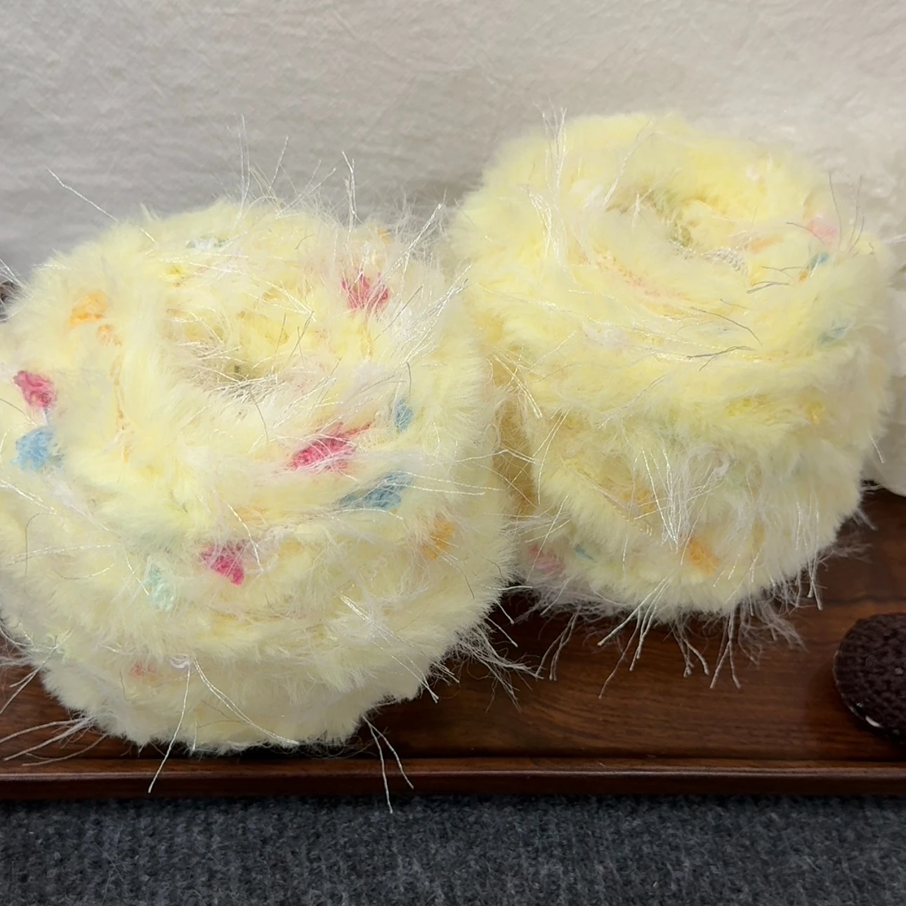 Новая молочно-желтая ручная смесь пряжи мягкая и приятная для кожи подходит