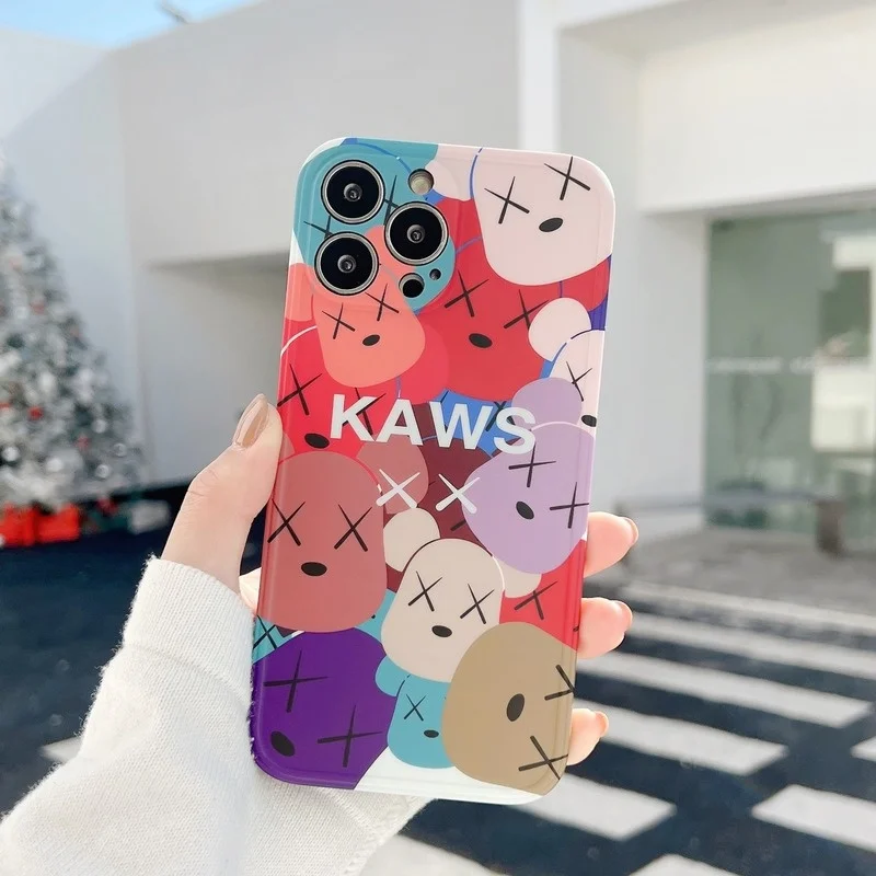 

Graffiti XX Bear Head Fashion Phone Case Cover for IPhone 7 8 Plus 11 12 13 Pro X XR XS Max Shockproof Case for IPhone 13 Cases