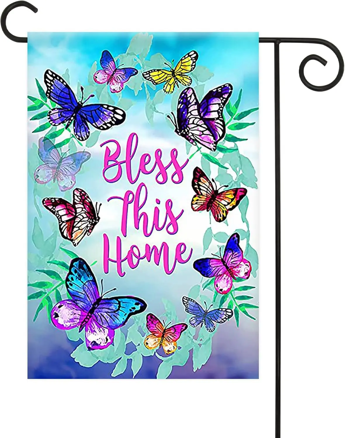 Texupday Bless This Home Украшение бабочки Сезонный весенний праздничный садовый флаг