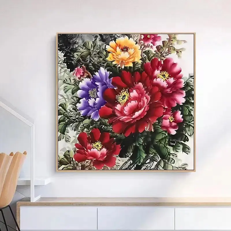 Вышивка крестиком ручной работы вместо индивидуального настенного цветочного