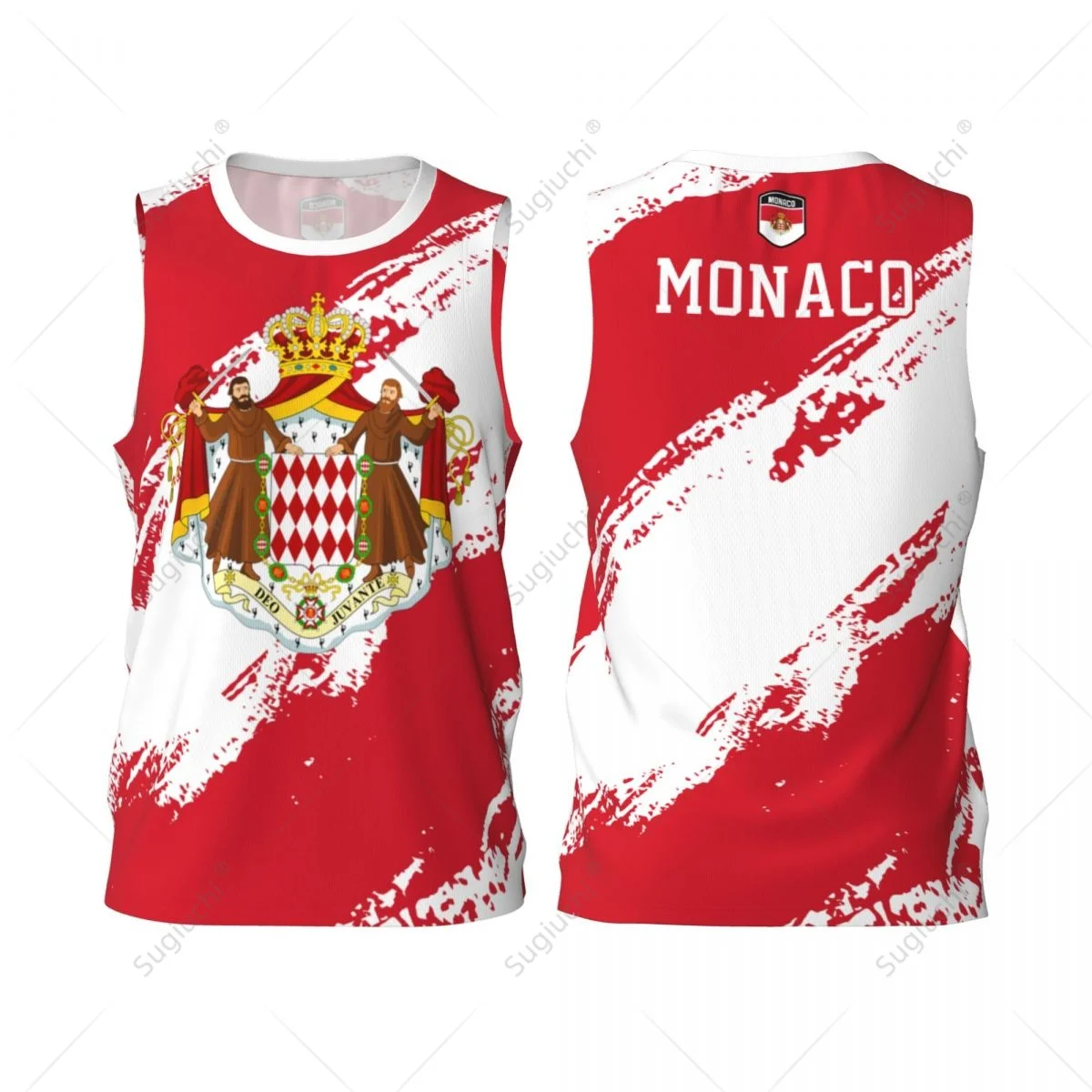 Мужская баскетбольная спортивная рубашка с флагом Монако для бега и фитнеса