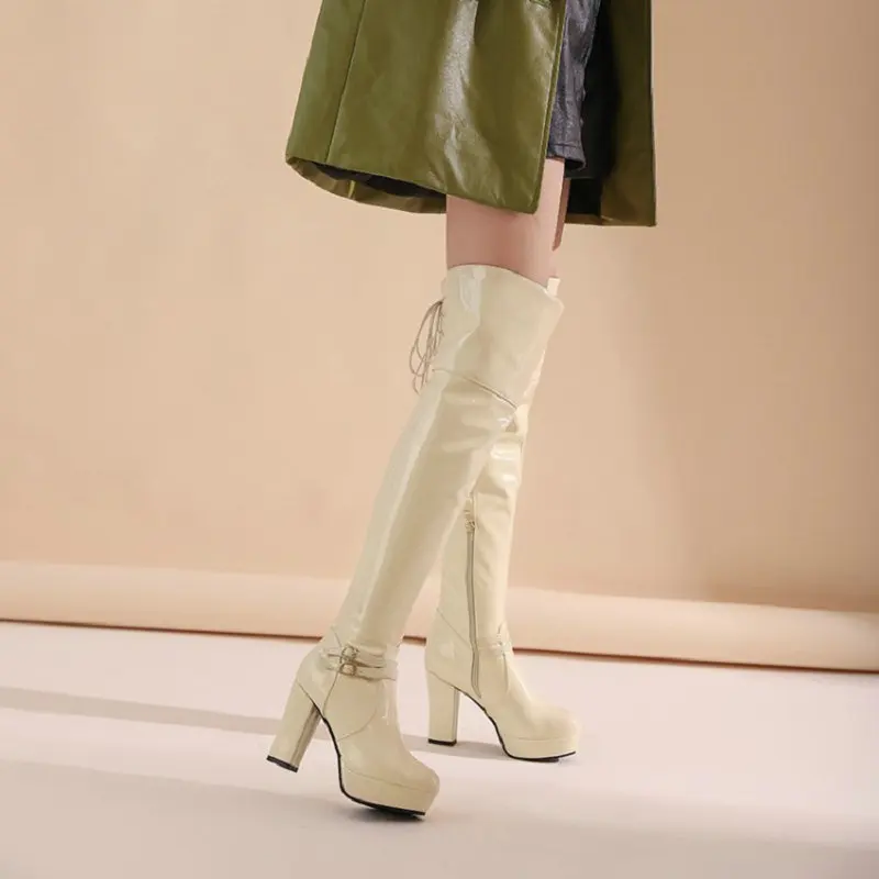 Пикантные Клубные свадебные ботинки QPLYXCO из лакированной искусственной кожи на