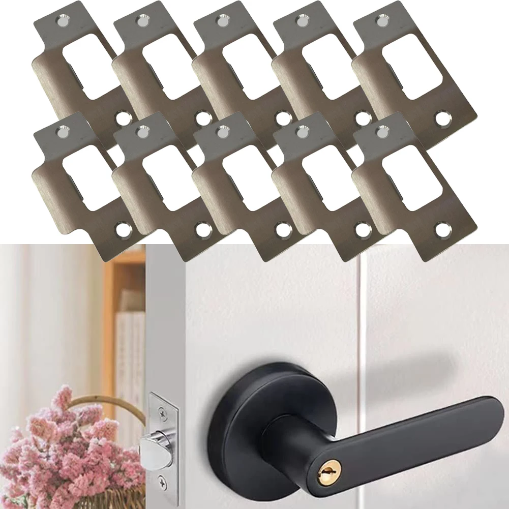 

5/10pc Standard Tubular Latch Door Safety Guard Latch Replacement Striker Plate Nickel Plated Bathroom Lock Accessories