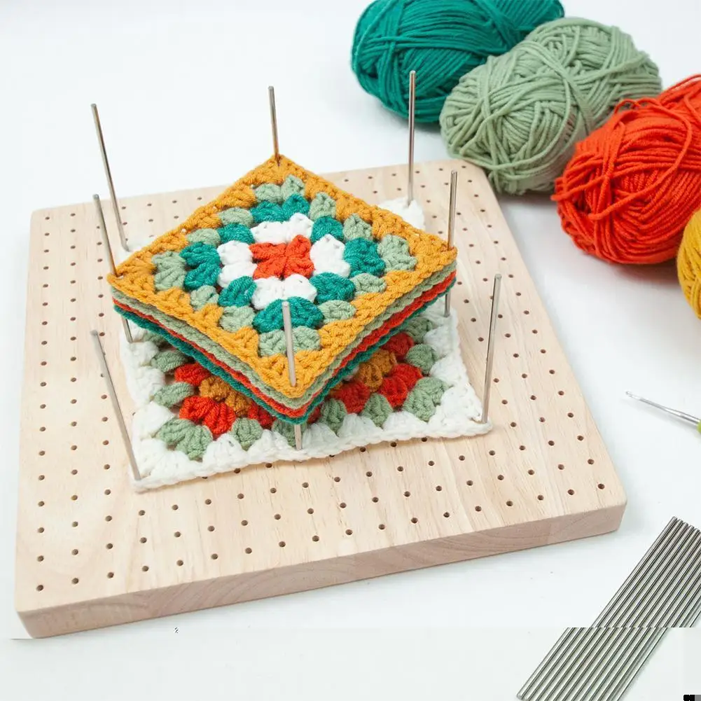 

Wooden Blocking Board With 324 Small Holes Granny Square Crochet Board For Setting Sewing Knitting Artworks X4R4