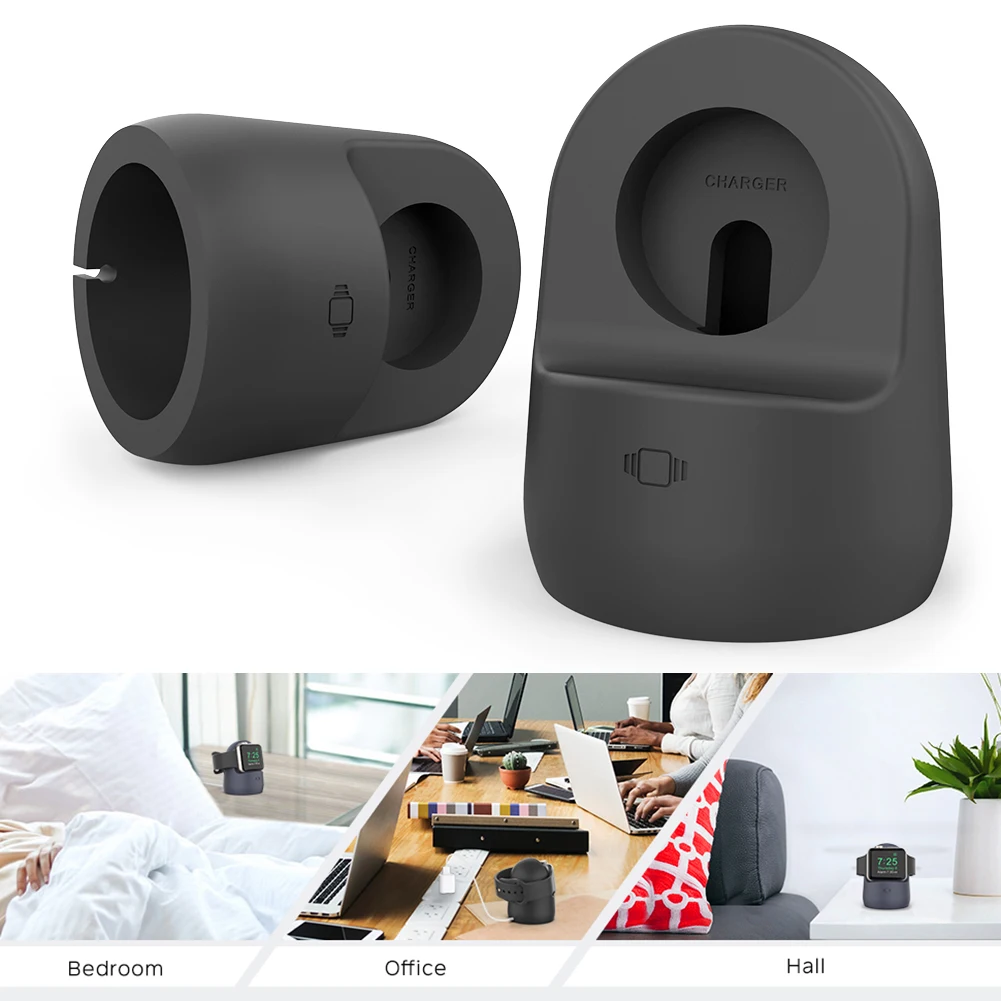 

Силиконовая зарядная док-станция, аксессуары для часов, универсальная зарядная подставка, нескользящий держатель для Apple Watch серии 7 SE 6 5 4 3 2 1