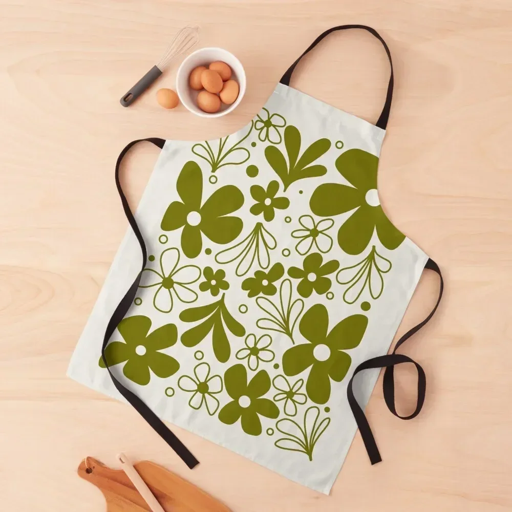 Винтажный фартук с цветочной иллюстрацией в стиле пирекса Inverse Crazy Daisy для кухни