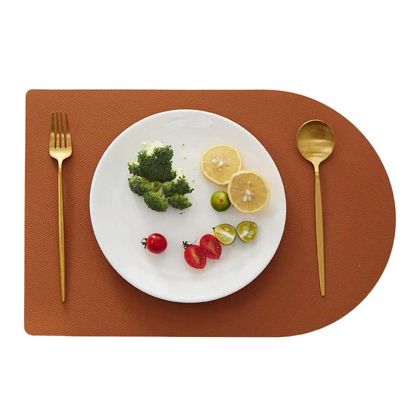 

Inyahome Faux Leather PU Oval Placemats with Coasters Set of 1/4 Table Mats for Dining Kitchen Place Mat подставка под горячее