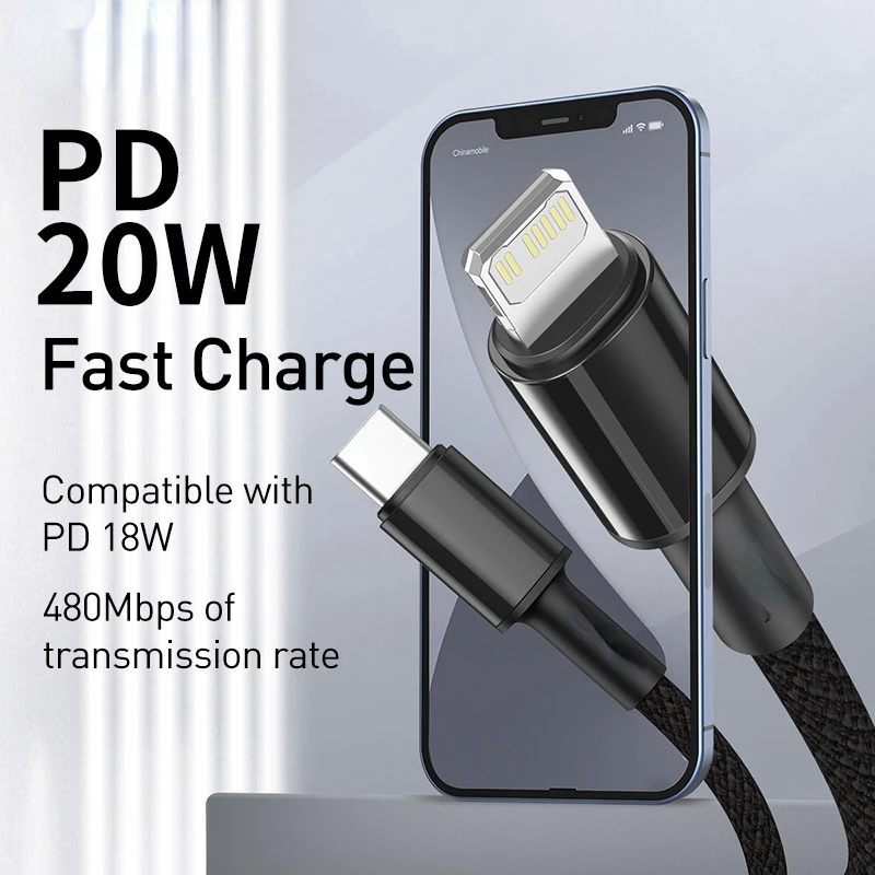 

20W PD USB Type C Cable for iPhone 14 13 12 Pro Max Fast Charging Charger for MacBook iPad Pro Type-C USBC Data Wire Cord