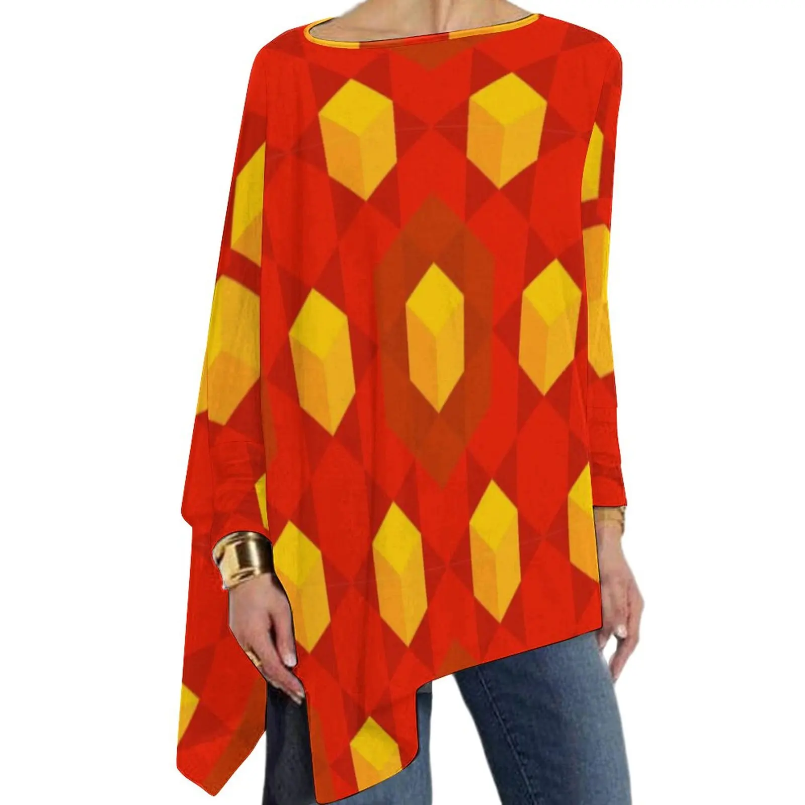 

Футболка женская с длинным рукавом и принтом в скандинавском стиле