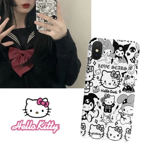 Kawaii Hello Kitty Mobile Phone Cases Cartoon Sanrio Phone Case Apple Iphone 11Pro Xr Xs 7 8Plus/se2 Silicone Soft Shell Gift