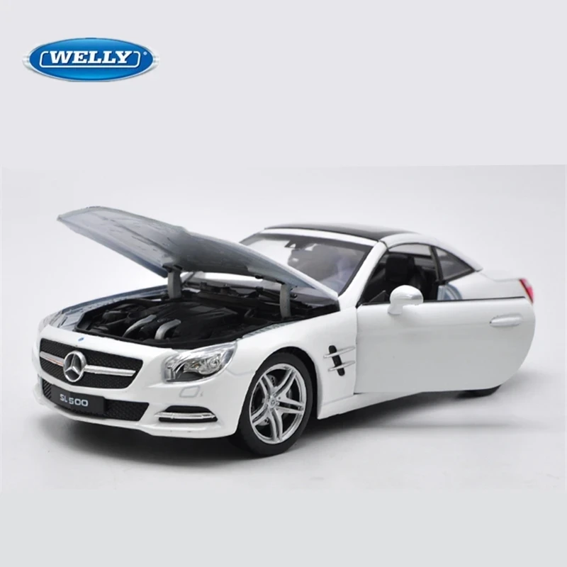 

WELLY 1:24 2012 Mercedes-Benz SL500 Alloy Sports Car Model Diecast Metal Toy RacE Car Model High Simulation Collection Gift Toys