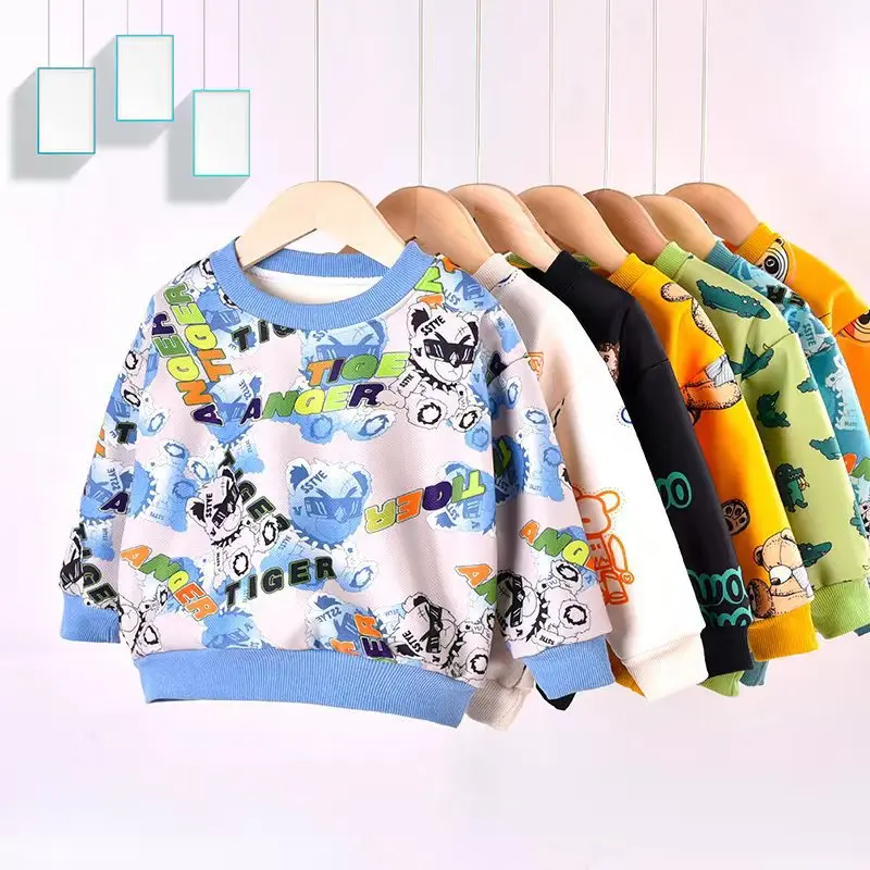 

Children's Clothing Boys Girls T-Shirt Cartoon Tops Long Sleeve Baby Clothing Autumn Winter 100% Cotton Sweatshirt 2-10Years Old