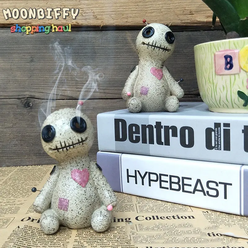 

Voodoo Doll Cone Burner Incense burner Censer Resin Ornament Handmade Crafts Sprayable Ornaments Home Desktop Decoration Props