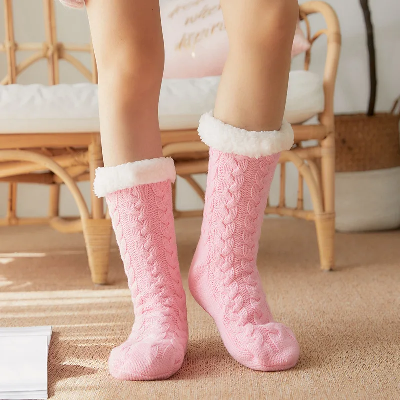 New Women Socks Winter Warm Thicken Soft Sleep Socks Room Floor Indoor Fleece Thermal Sweets Chenille Carpet Wolen Slipper Socks