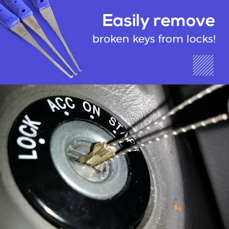 

Broken Key Extractor, Key Removal Kit Door Lock Car Motorbike Lock Repair Professional Tools Pack Dropshipping