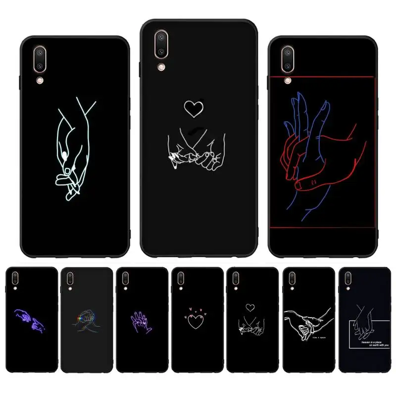 

Hand in hand love Phone Case for Vivo Y91C Y11 17 19 17 67 81 Oppo A9 2020 Realme c3