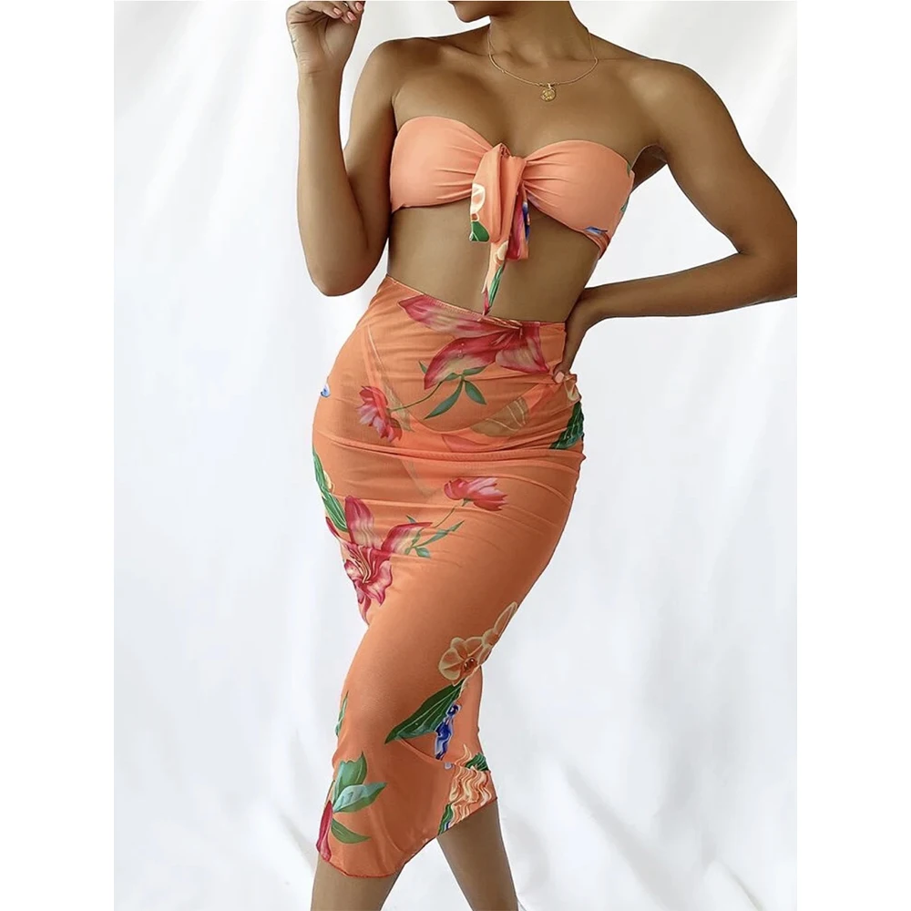 

Женские сетчатые прозрачные накидки Gossina для бикини, Прозрачные топы с запахом, накидка, юбки, купальник из двух частей, длинные пляжные плат...