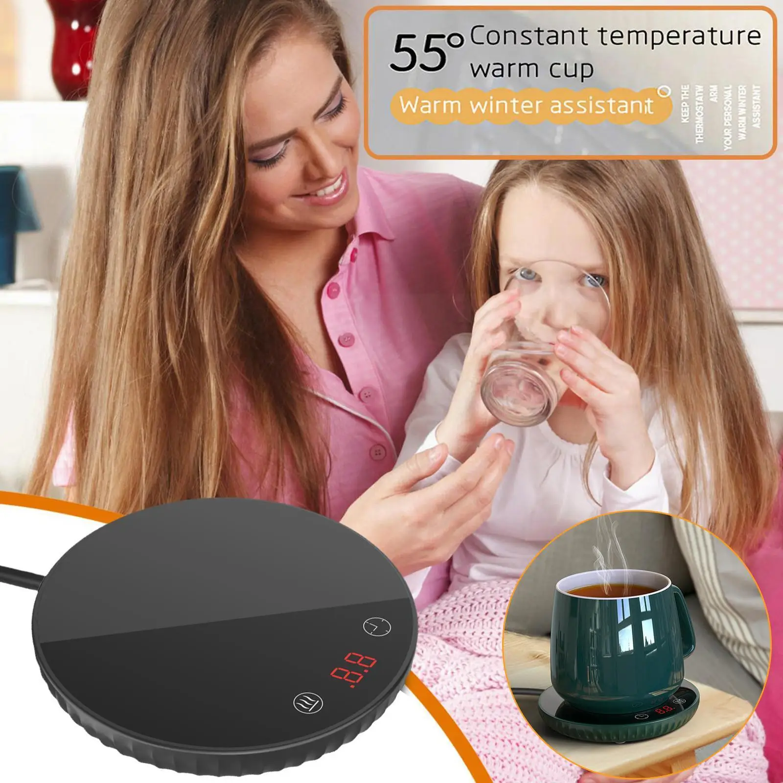 

Coffee Mug Cup Warmer Milk Tea Water Cup Heating Electric Us Tea 18w Heater 110v Temperature Plug Warmer Pad Adjustable D6t6