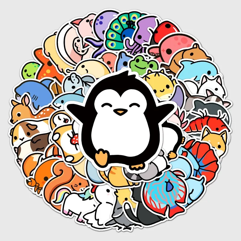 50/100 шт. наклейки с милыми животными для детей мальчиков и девочек бутылки водой