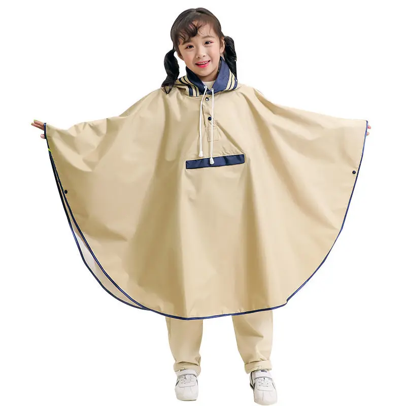 Children's raincoat cloak style boys and girls schoolbags Korean version of primary school children's poncho