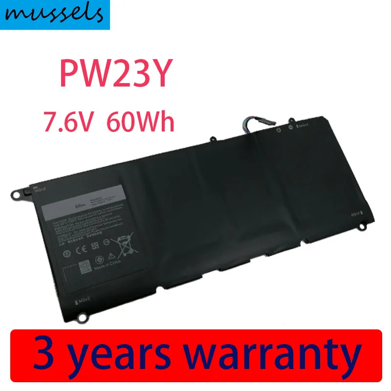 

mussels PW23Y Replacement New Laptop Battery for DELL XPS 13 9360 Series RNP72 TP1GT PW23Y 7.6V 60WH