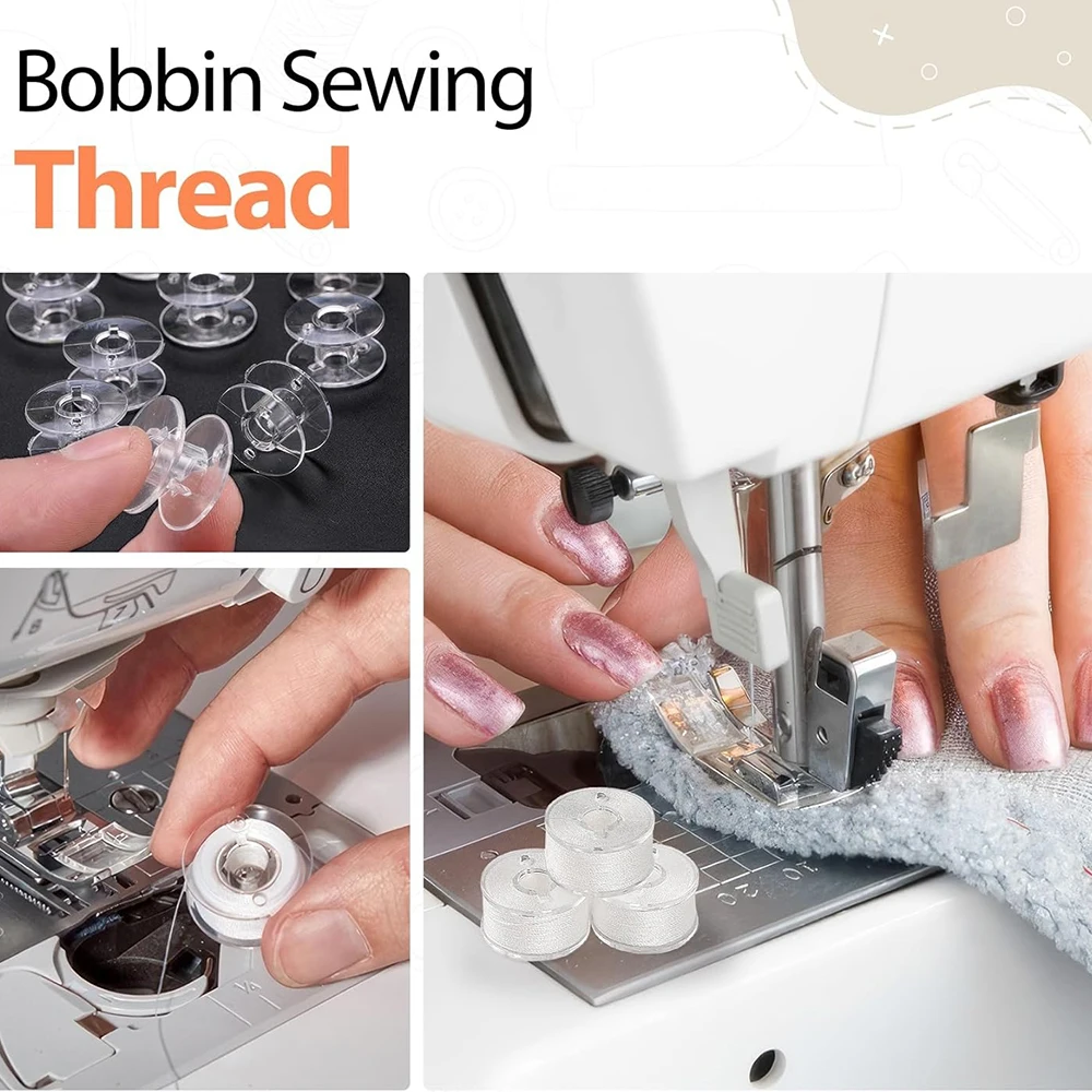 40 шт. белая шпуля полиэстер для шитья совместима с вышивкой Brother Singer BabyLock Janome
