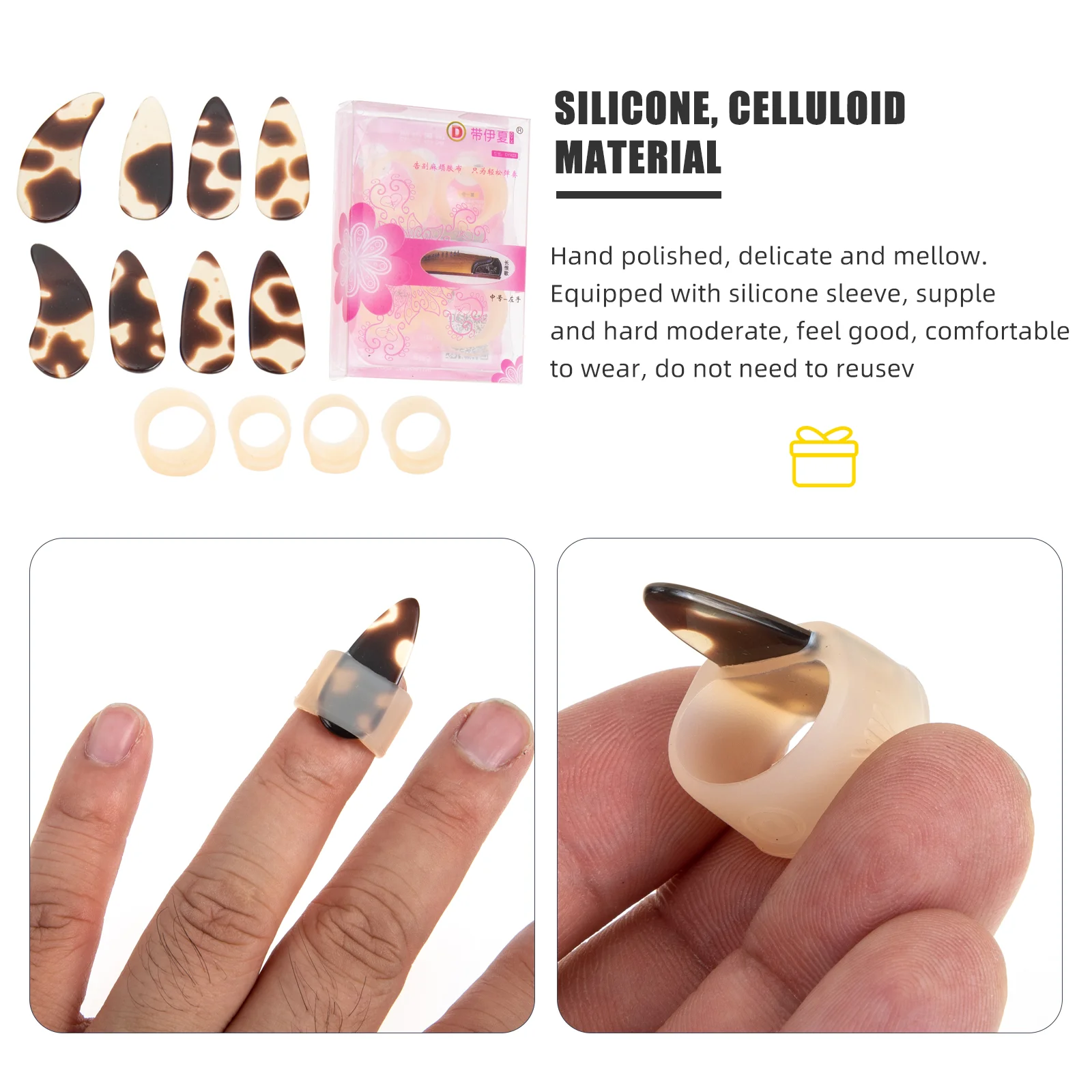 

2 Sets Guitar Accesories Guzheng Nail Accessories Protection Covers Protective Major Playing Learning Supplies