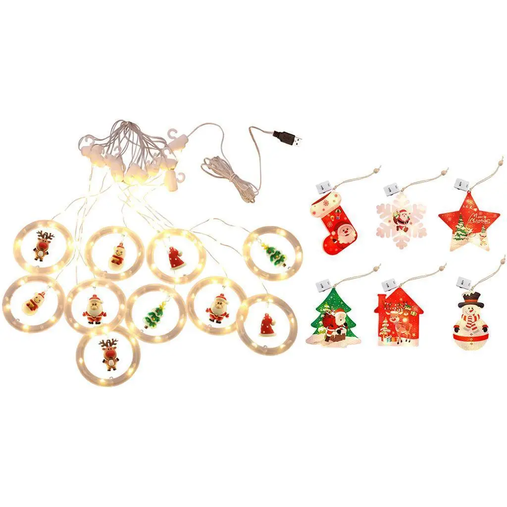 

LED Holiday Decorative Sting Lamp Room Curtain Decor Garland New Year Decor Fairy Lights Santa Decoration Accessories
