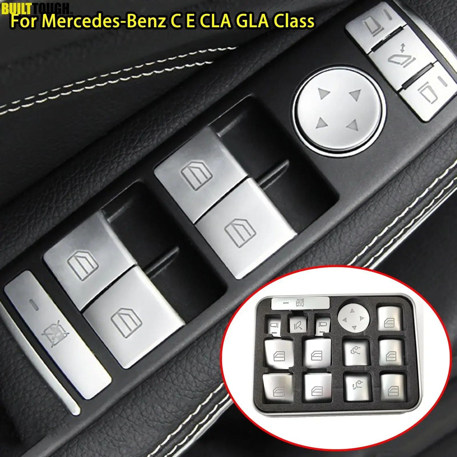 

Для Mercedes Benz CLA 180 200 GLA 180 200 2013 2014 2015 2016 2017 2018 2019 14x автомобильные детали, кнопка переключения окна, ремонтные наклейки