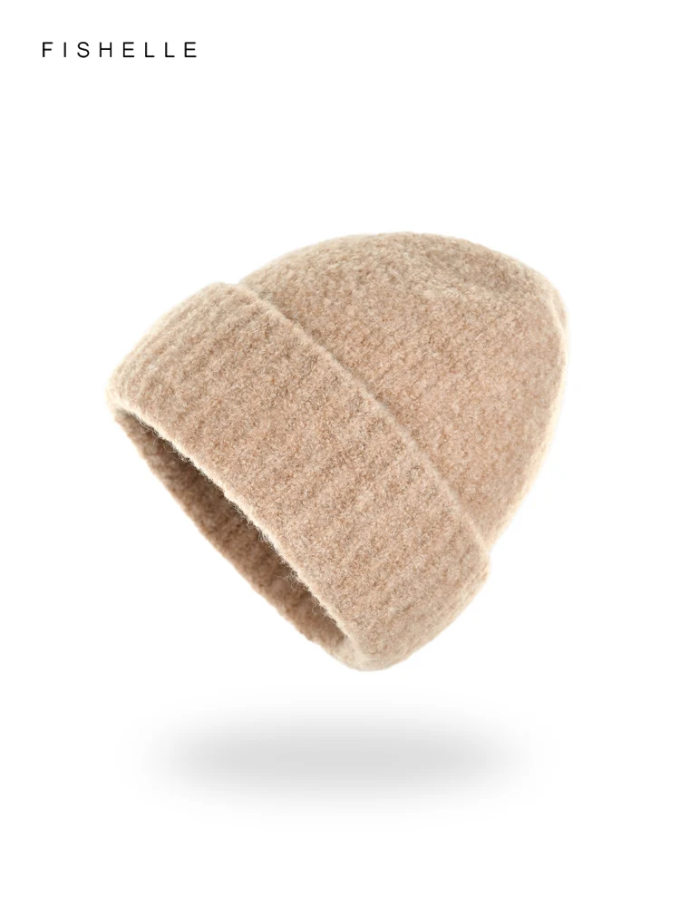 

Новая Универсальная однотонная шерстяная женская шапка из шерсти Осень-Зима плотная Вязаная Шапка-бини шапки для женщин теплые шапки подарки для девочек