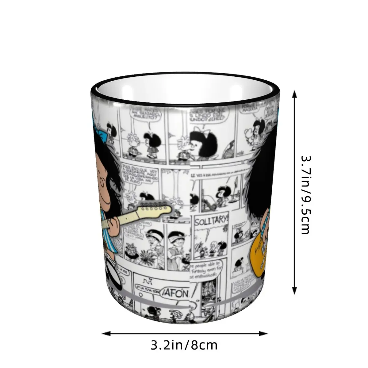 Фото Кружки M-Mafalda Kawaii в винтажном стиле с комиксами и мультфильмами, керамические, для молока, чая и кофе, DIY №4