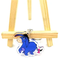 10pcs winnie bear donkey handmade lovely color flower key chain headset cover key ring cartoon charm bag dropping key chain