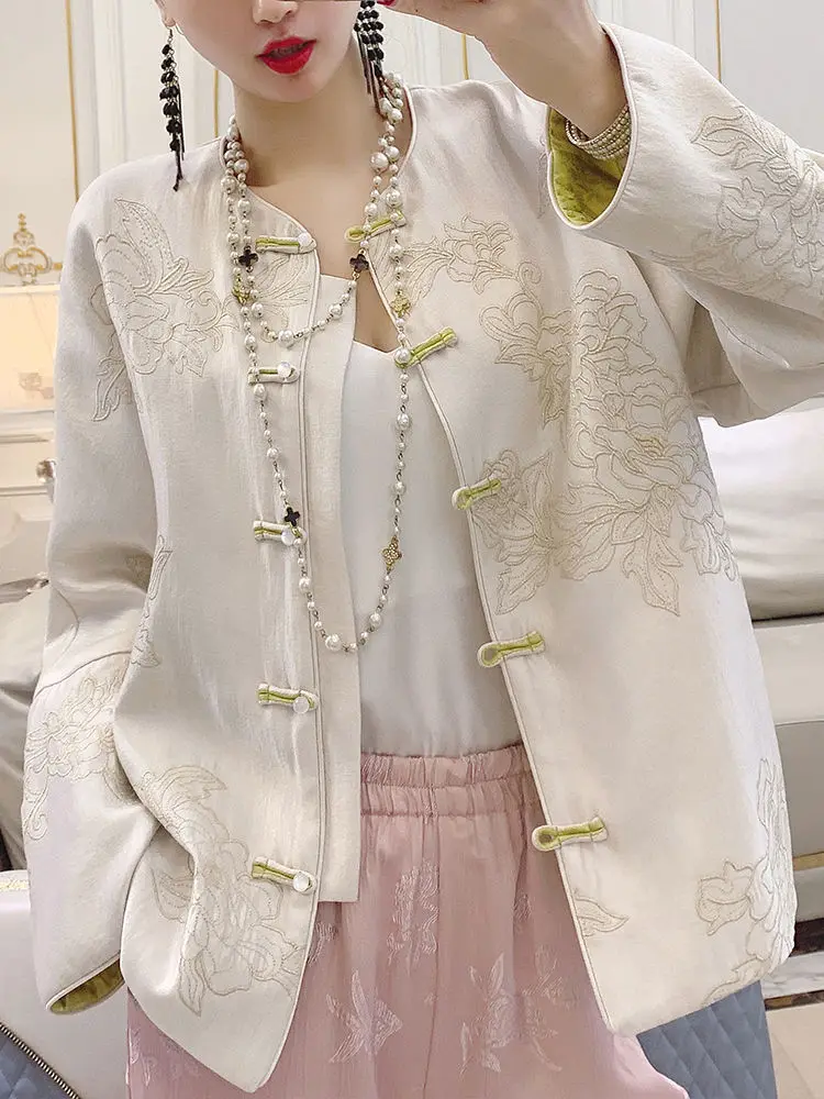 Женская куртка AZTERUMI Hanfu полиэстер цветочный