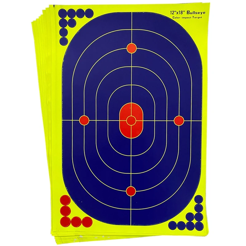 

New-10Pcs 12X18inch Blue Training Target Stickers Self Adhesive Fluorescent Archery Practice Darts Papers Hunting Target