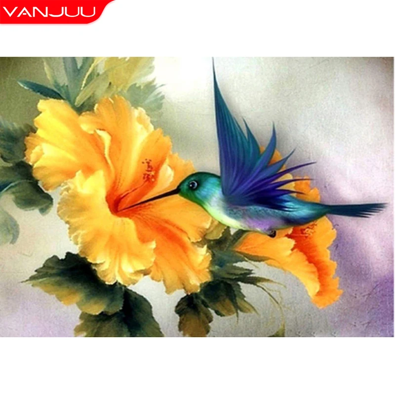 

5D Diamond Painting Full Drill Diamond Mosaic Bird Flower Cross Stitch Kits DIY Rhinestones Home Wall Decor Gift