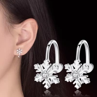 korean style women snowflake clip earrings without piercing crystal earcuff fashion jewelry 2020 no ear hole cuff earing