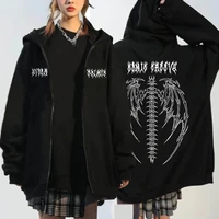 y2k grunge hip hop streetwear clothing male loose female hoodies print long sleeve high street clothing harajuku men zip hoodies