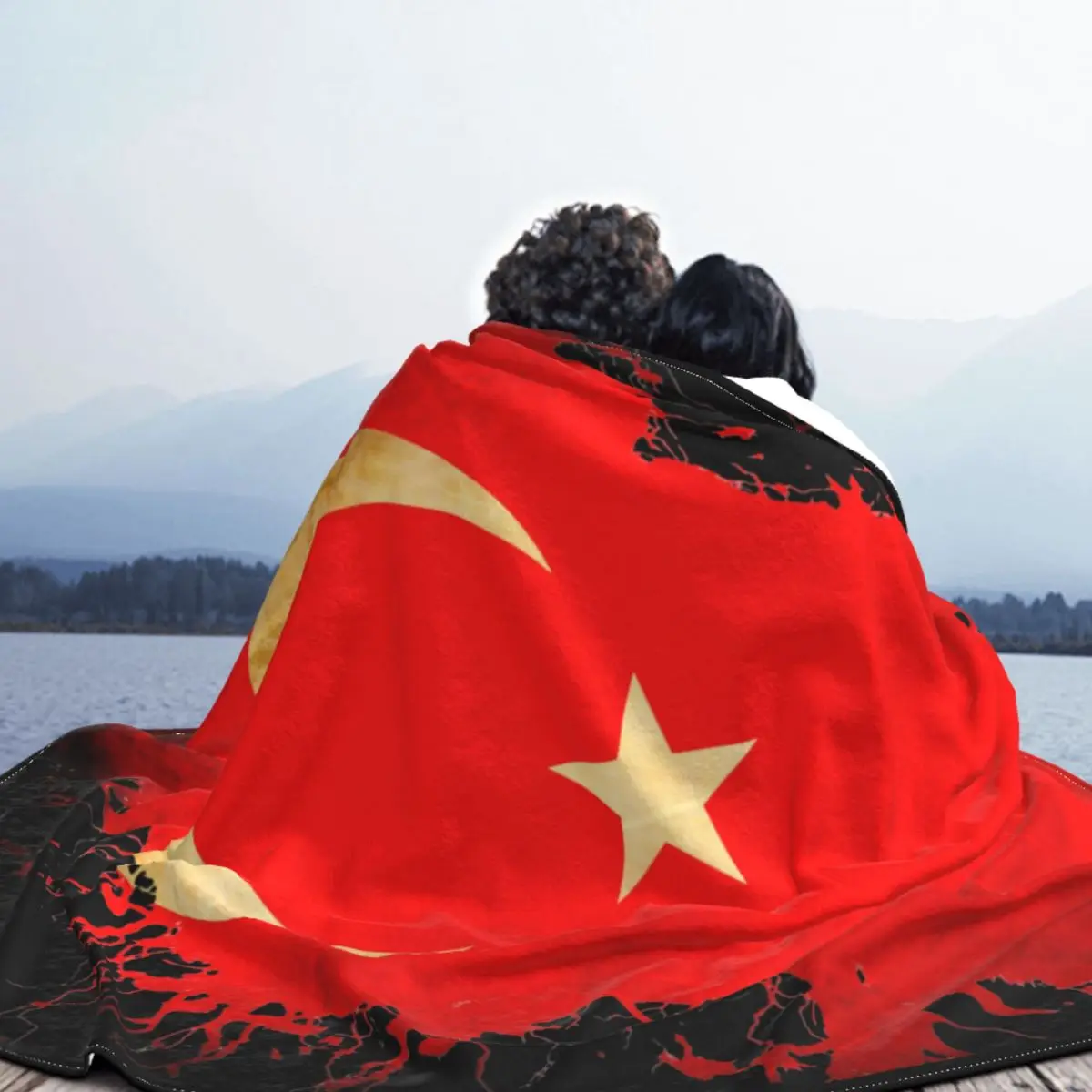 Индейский флаг красная луна флисовое зимнее многофункциональное супермягкое