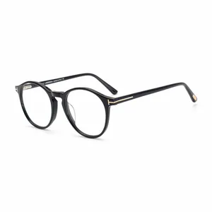 Imported TOM Brand Retro Acetate Round Prescription Glasses Frame For Men Women Eyewear High Quality Clear Le