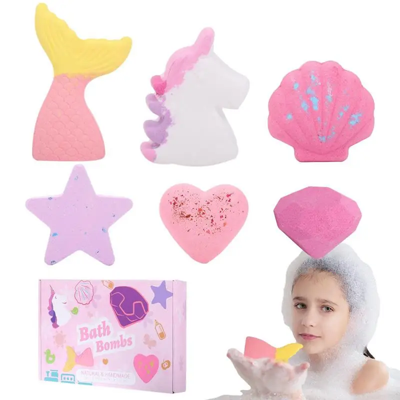 

Bath Bombs Gift Set Handmade Bubble Bath Bombs 6pcs Natural Bath Ball With Shea Butter Essential Oils Relaxing Gifts For Women