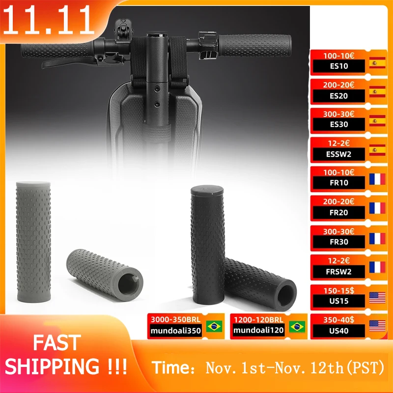 

1 Pair Rubber Handlebar Grip for Xiaomi M365 Pro Electric Scooter Accessories Grey Black Handlebar Grips Agarre del manillar