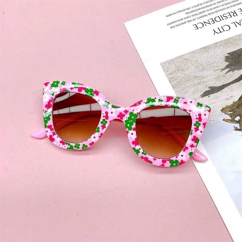 

Cute Kids Floral Printed Children's Sunglasses Shades UV400 Protection Outdoor Travel Goggles Baby Eyeglasses For Boys Girls