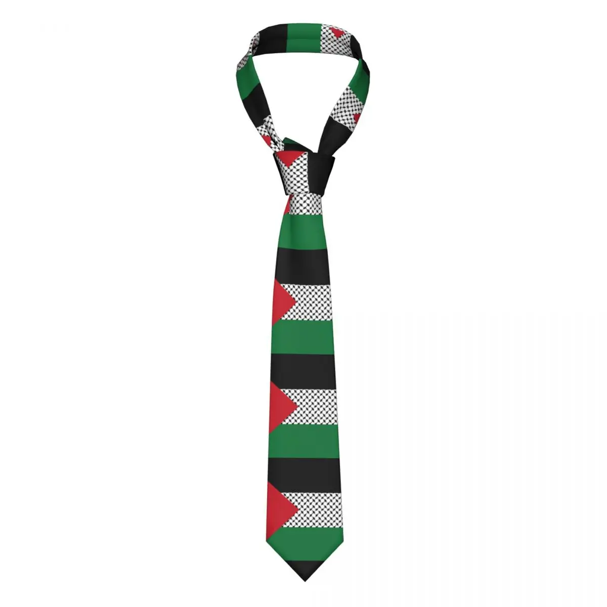 

Palestine Flag Necktie Wide Palestinian Hatta Kufiya Keffiyeh Pattern Neck Tie Men Shirt Accessories Gravatas Wedding Business