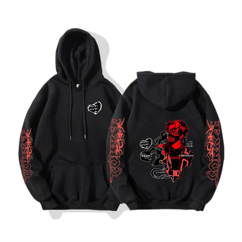 

Europe and the United States men autumn winter casual loose young men and women fashion trend with a hood and matching animation
