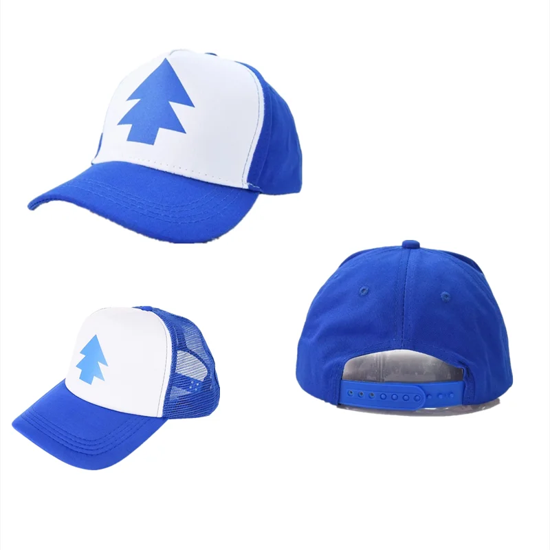 Pines Hats Gravity Falls Dipper Baseball Caps Cosplay Accessories Mesh Hat Canvas Caps Adjustable Cotton Cap Gift