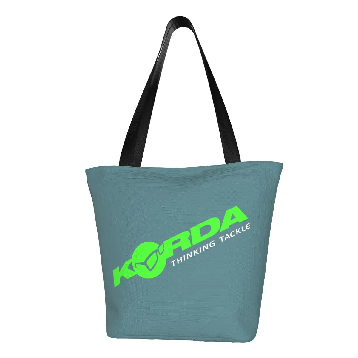 

Сумка-тоут женская холщовая с логотипом рыбалки и плечевым ремнём