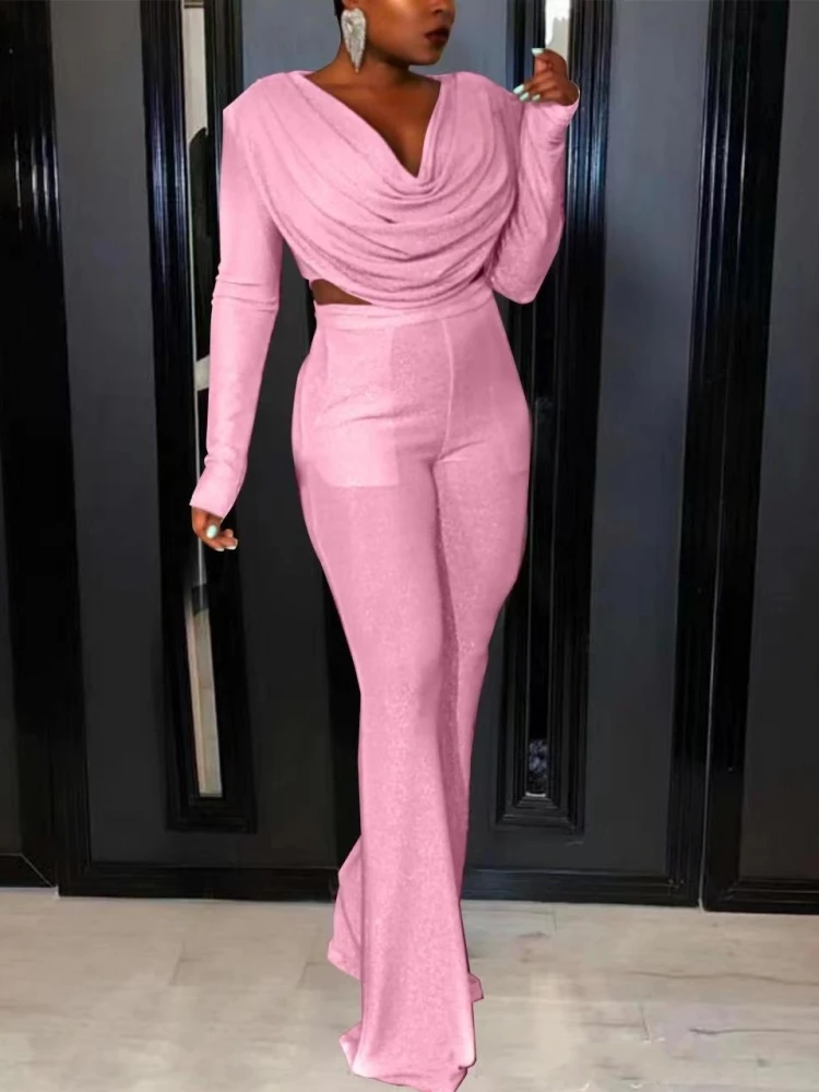 

2 Piece Women Sets 2022 New Arrival Autumn Winter Matching Sets Solid Color Two Pieces Sets Top And Pants Suits Outfits Clothing