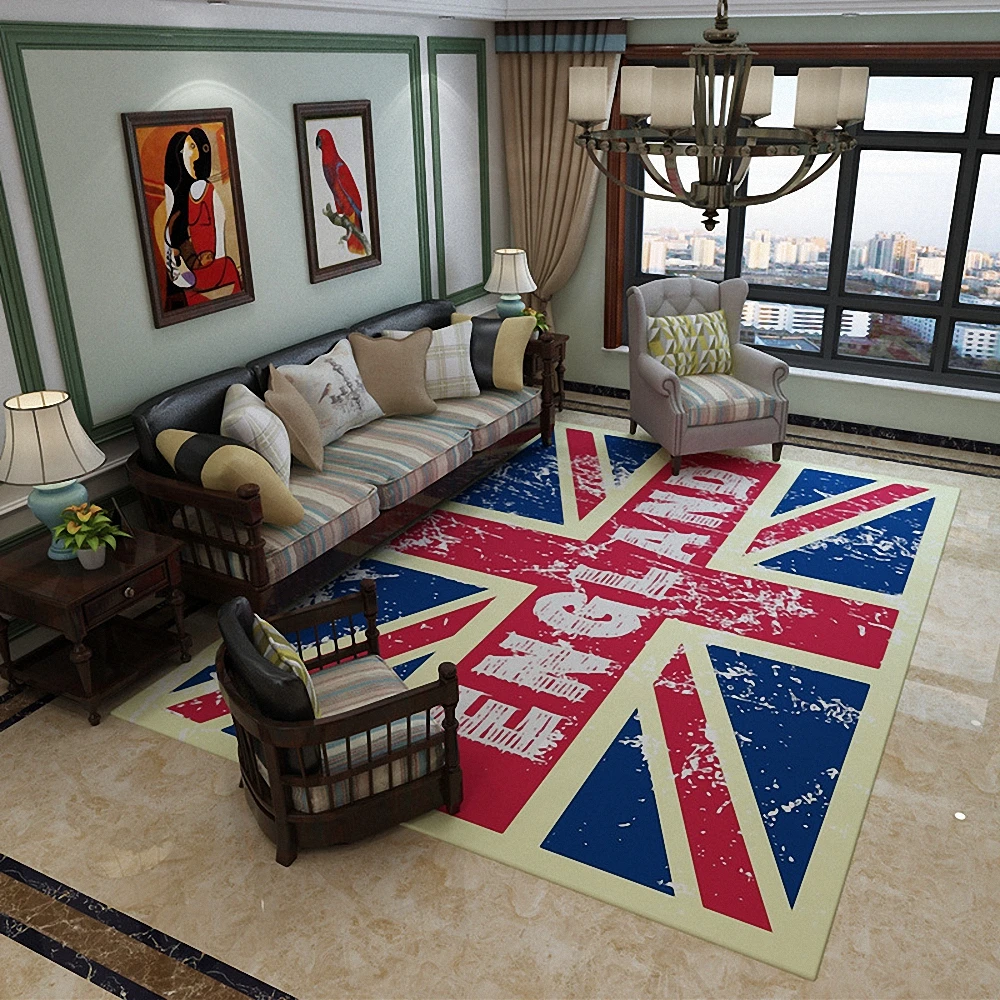 

Ностальгический ретро ковер Union Jack, большой коврик для двери, напольный декоративный ковер для гостиной, спальни, ванной, кухни