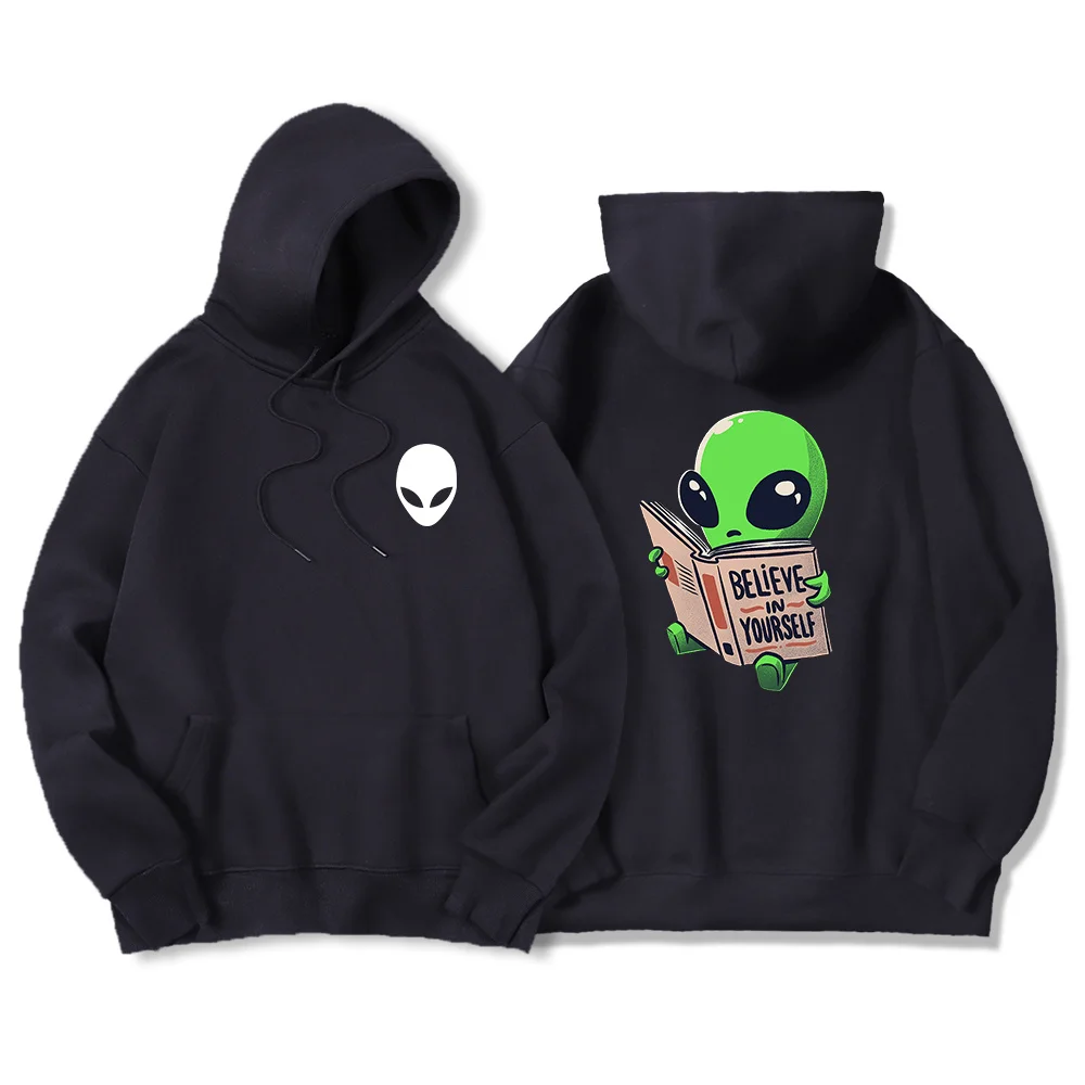 

Cartoon Alien Believe In Yourself dies Men Funny ip op Sweatsirts Autumn Cool Casual ded Male Fasion arajuku die