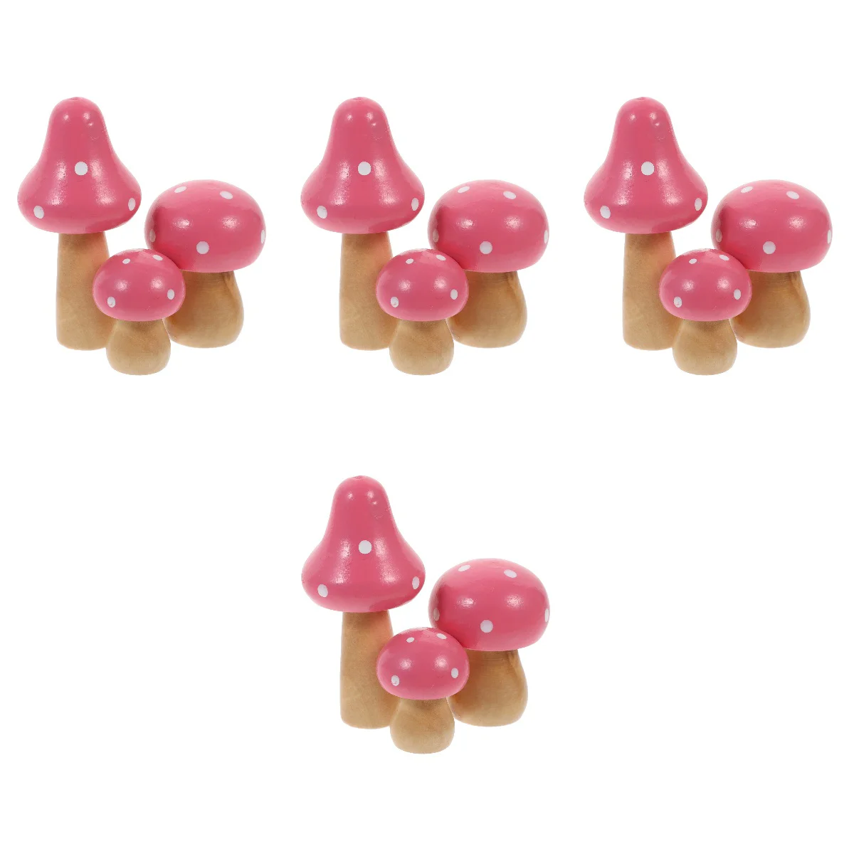 

12 Pcs Color Mushroom Ornament Terrarium Container Wooden Sculpture Car Dashboard Decorations